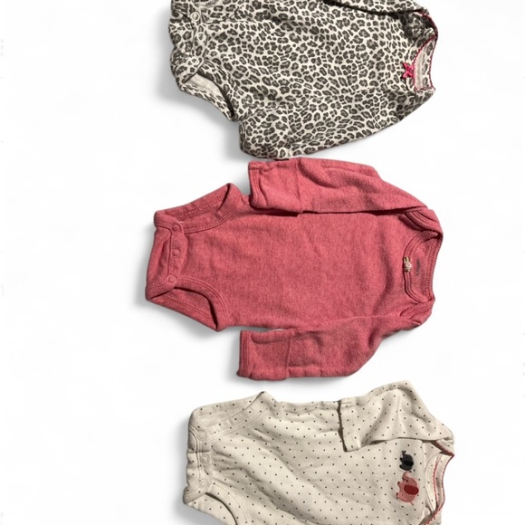 Carter's girl onesies- Pink, Cream, and Gray - Picture 1 of 10